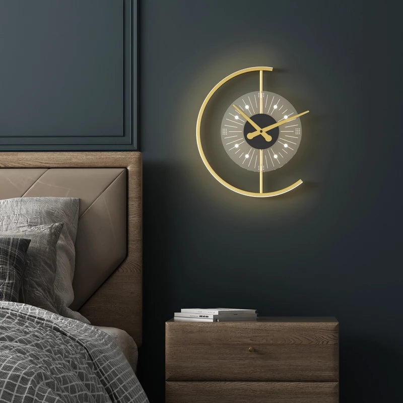 Light Luxury Living Room Creative Clock Bedroom Bedside Lamp - Seasonal Chic Variety