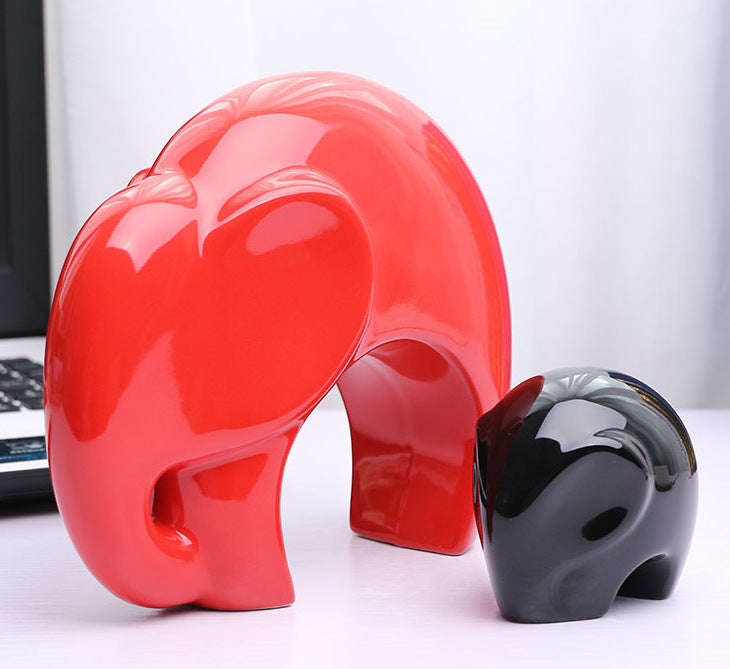 Ceramic Crafts Fashion Ceramic Gifts Ceramic Decorations Wedding Gifts Mother and Child Elephant - Seasonal Chic Variety