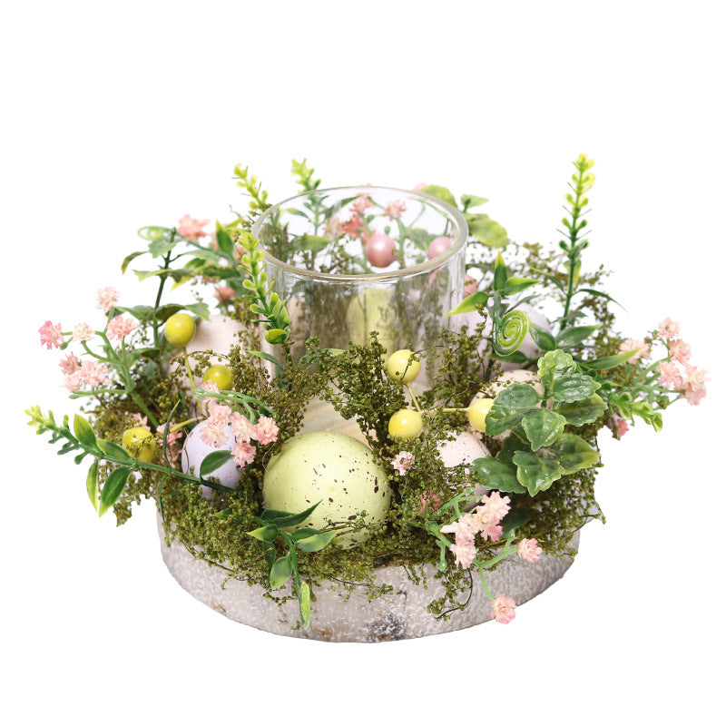 Nordic Easter Egg Glass Candle Holder Furniture Decoration - Seasonal Chic Variety