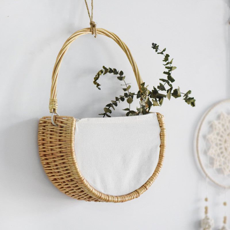 Pastoral Handmade Rattan Basket Decoration - Seasonal Chic Variety