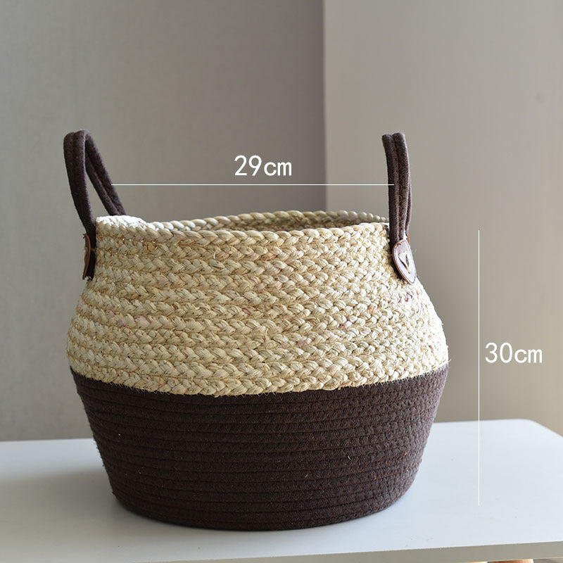 Crafts Seaweed Decoration Straw Bag Flower Pot Container Home Furnishing - Seasonal Chic Variety