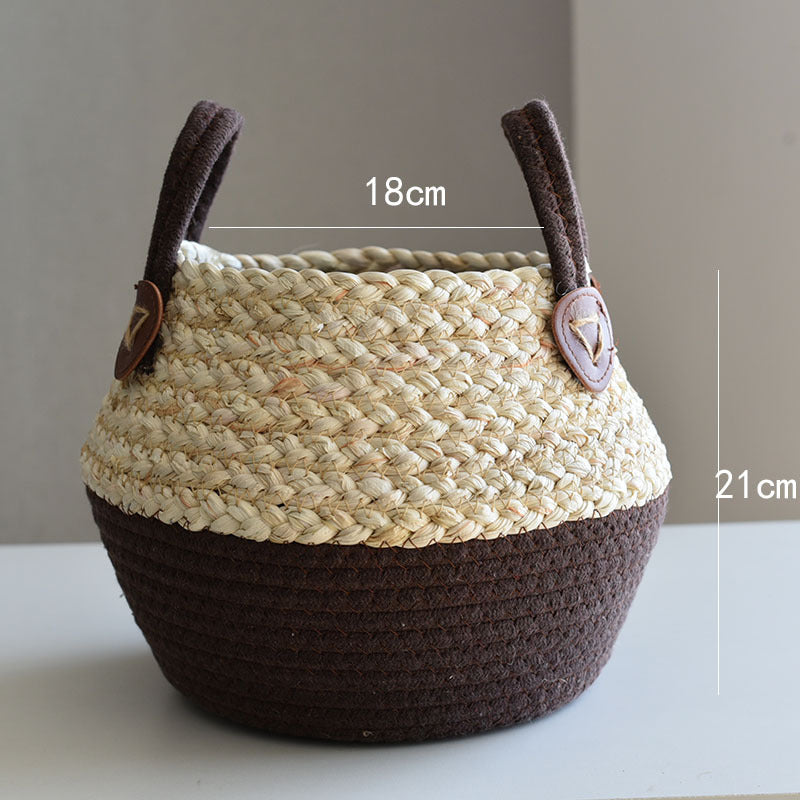 Crafts Seaweed Decoration Straw Bag Flower Pot Container Home Furnishing - Seasonal Chic Variety