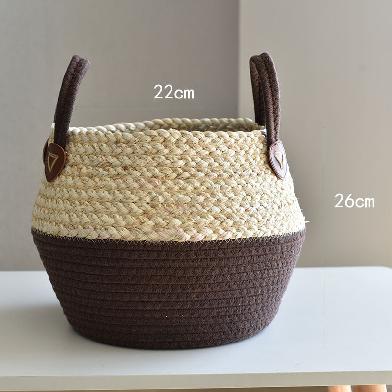 Crafts Seaweed Decoration Straw Bag Flower Pot Container Home Furnishing - Seasonal Chic Variety