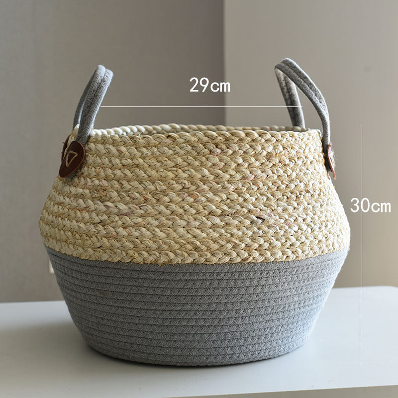 Crafts Seaweed Decoration Straw Bag Flower Pot Container Home Furnishing - Seasonal Chic Variety