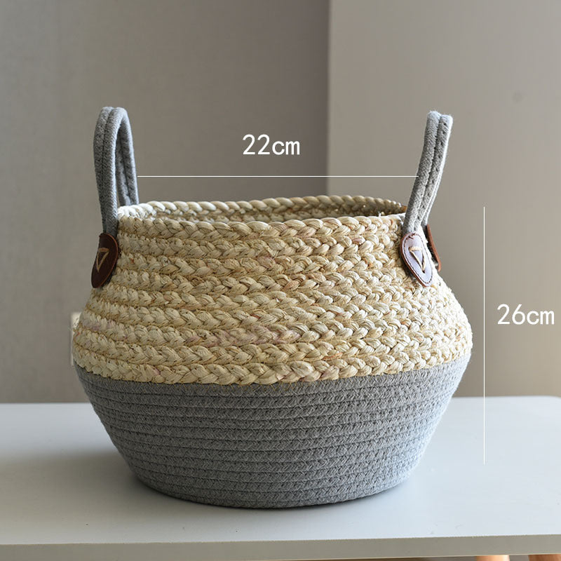 Crafts Seaweed Decoration Straw Bag Flower Pot Container Home Furnishing - Seasonal Chic Variety