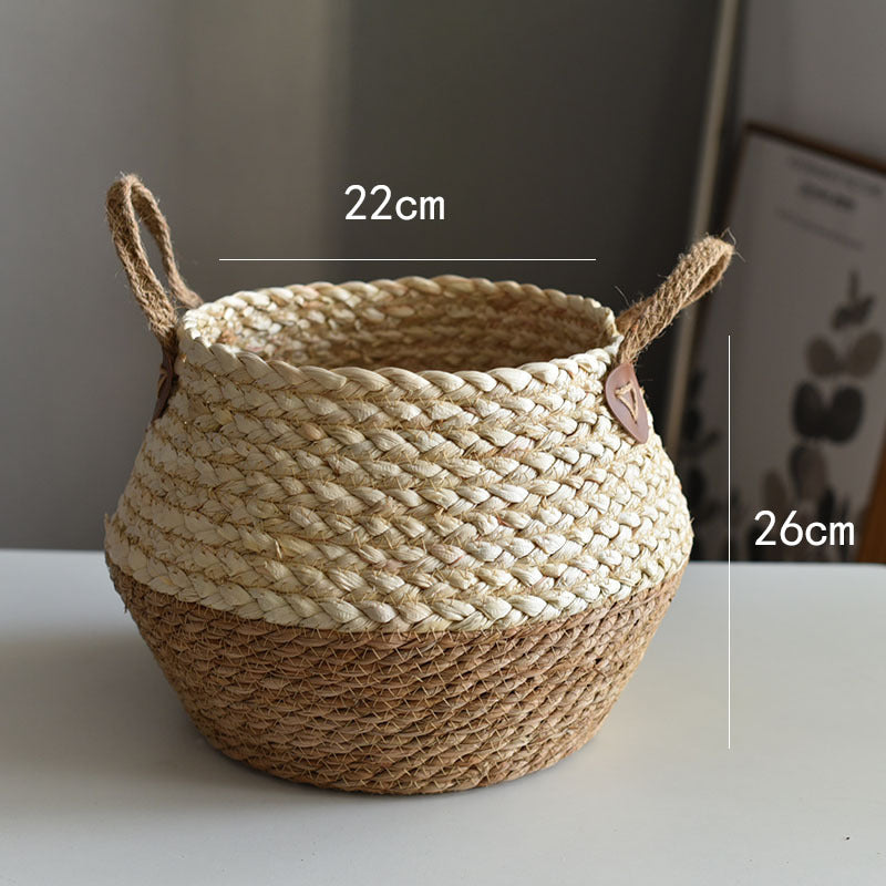 Crafts Seaweed Decoration Straw Bag Flower Pot Container Home Furnishing - Seasonal Chic Variety