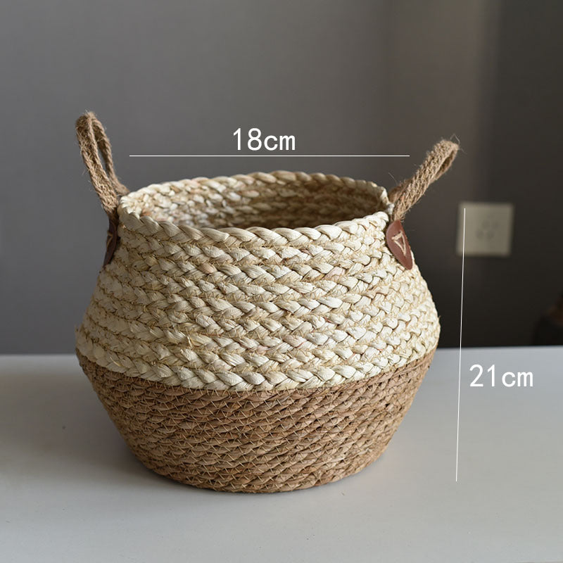 Crafts Seaweed Decoration Straw Bag Flower Pot Container Home Furnishing - Seasonal Chic Variety