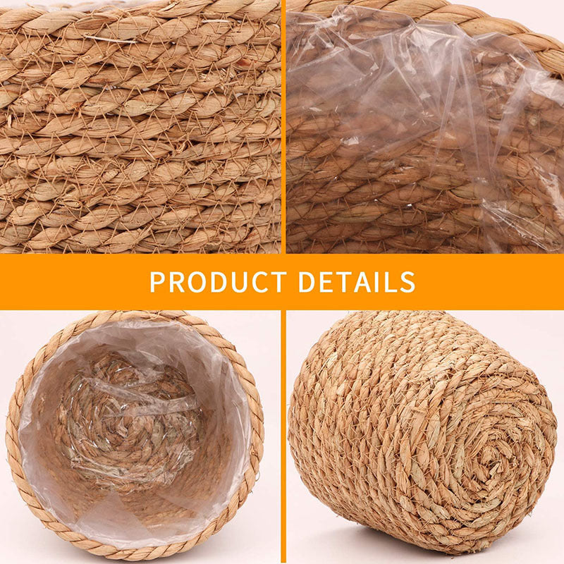 Storage Basket Plant Flower Pot Straw Seaweed Weaving Mechanism Amazon Size Plant Basket Interior Decorative Flower Pot - Seasonal Chic Variety