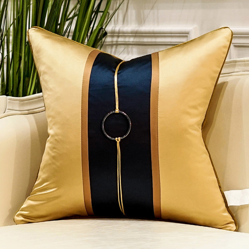 Cushion Queen Modern Simple New Chinese Pillow Tassel Jade Pendant Cushion Model Room Sofa Pillow Cover With Core - Seasonal Chic Variety