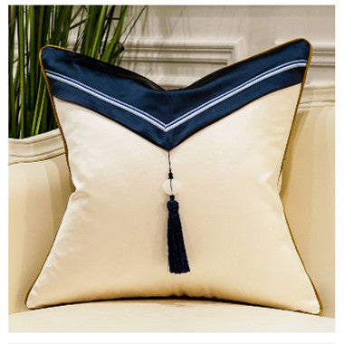 Cushion Queen Modern Simple New Chinese Pillow Tassel Jade Pendant Cushion Model Room Sofa Pillow Cover With Core - Seasonal Chic Variety