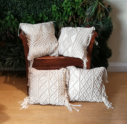 Bohemian Hand-woven Macrame Cotton Cushion Cover - Seasonal Chic Variety