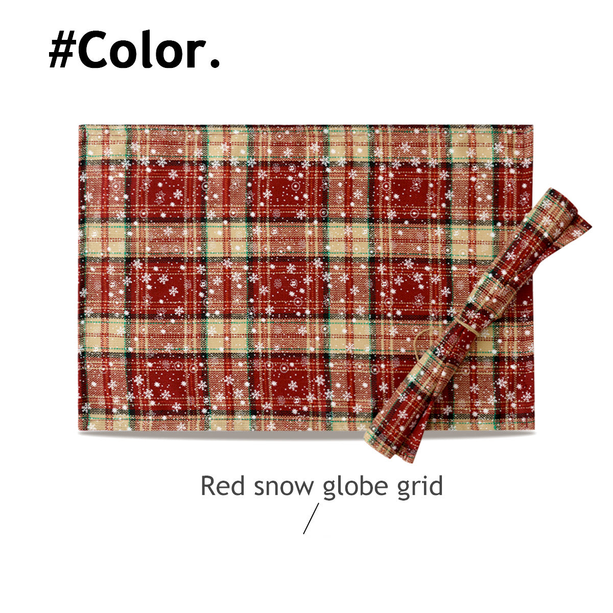 Christmas Series New Year Cloth Plaid Table Flag Insulation Pad - Seasonal Chic Variety