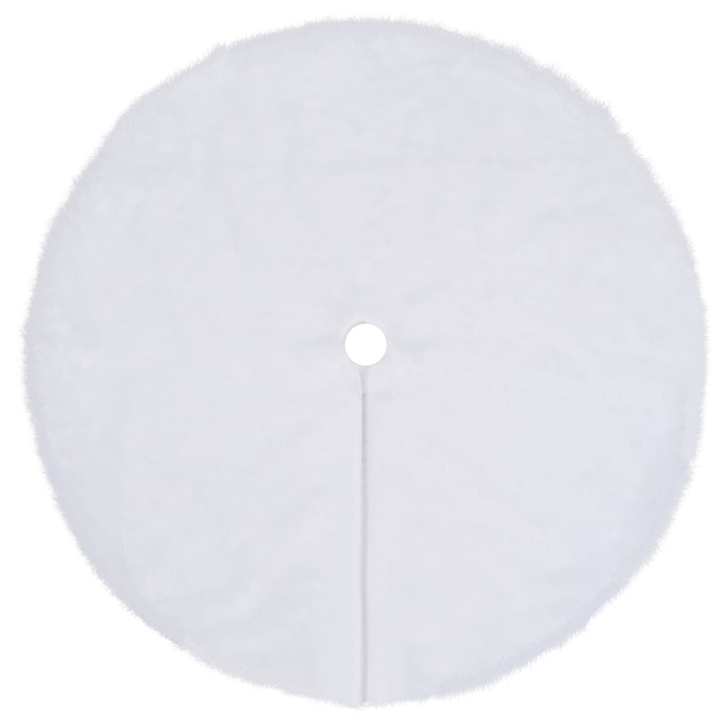 vidaXL Christmas Tree Skirt White 48" Faux - Seasonal Chic Variety