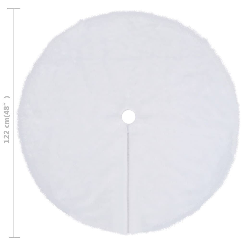 vidaXL Christmas Tree Skirt White 48" Faux - Seasonal Chic Variety