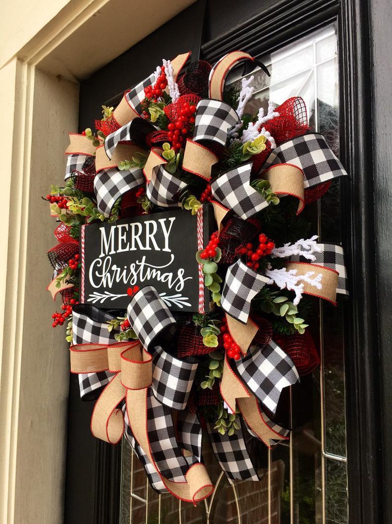 Christmas bow garland - Seasonal Chic Variety