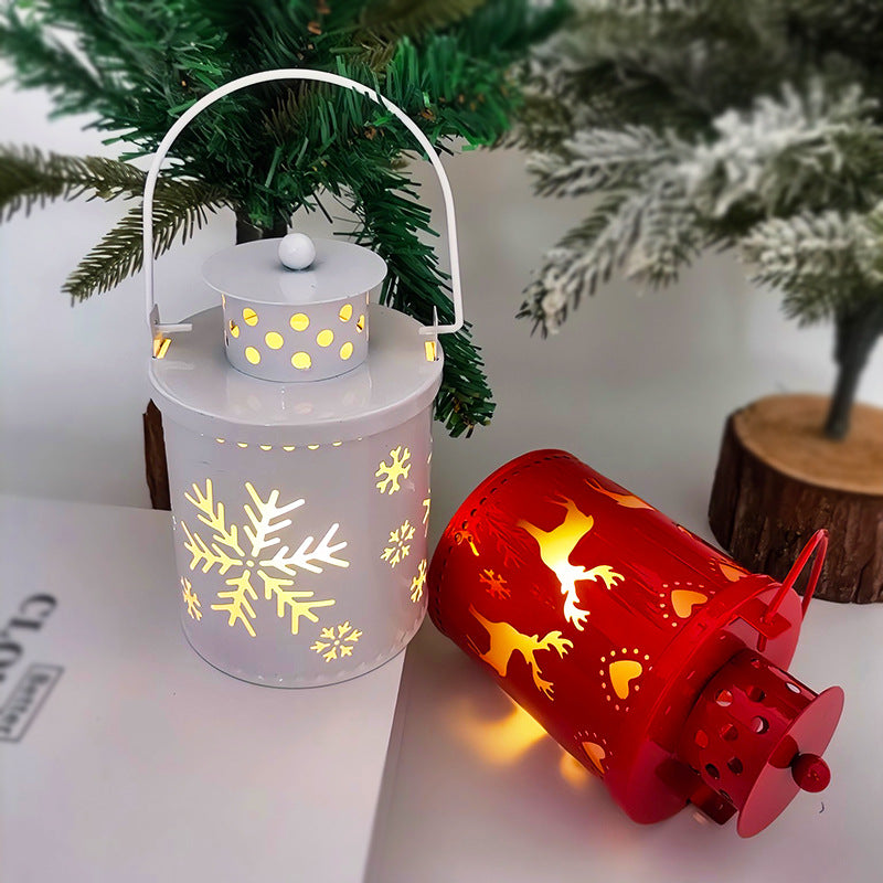 Christmas Candle Lights LED Small Lanterns Wind Lights Electronic Candles Nordic Style Creative Holiday Decoration Decorations - Seasonal Chic Variety