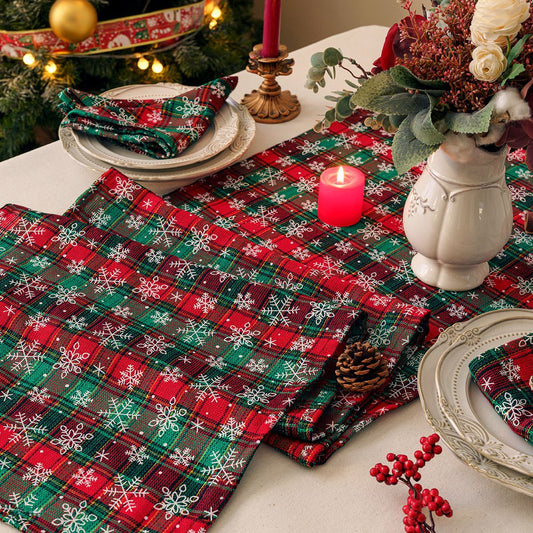 Christmas Series New Year Cloth Plaid Table Flag Insulation Pad - Seasonal Chic Variety