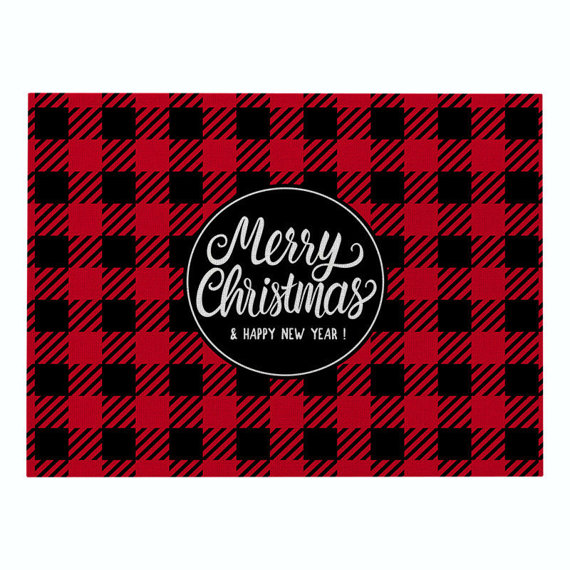 Christmas Series Cotton And Linen Placemat Dining Table Cushion Heat Proof Mat Anti-scald - Seasonal Chic Variety