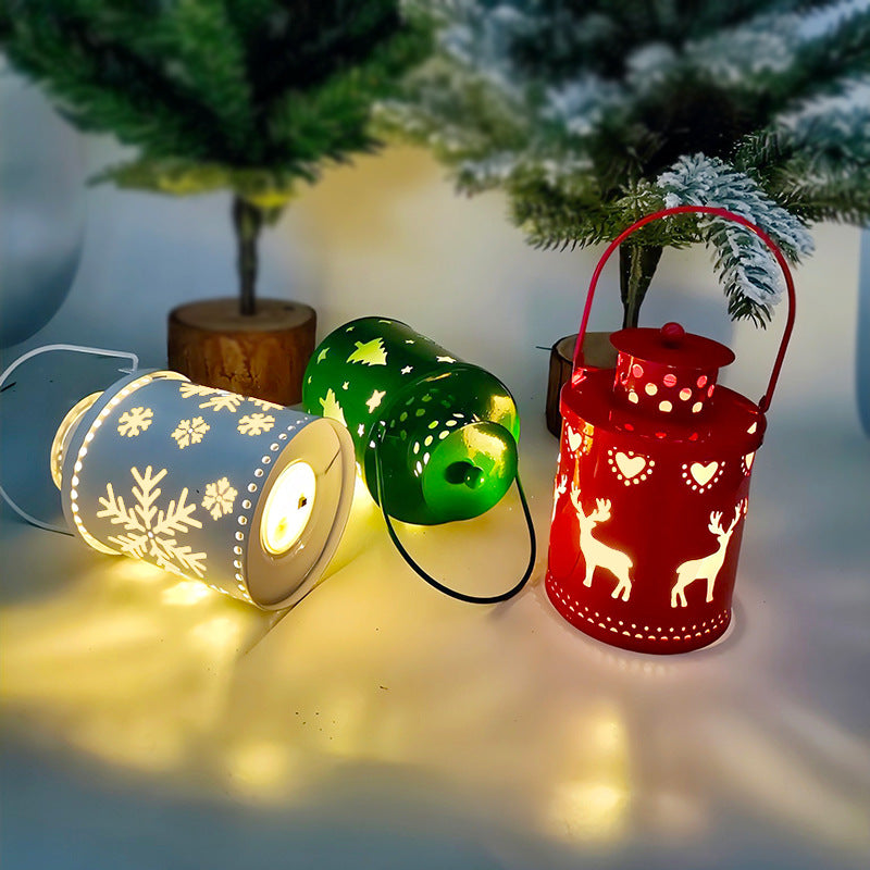 Christmas Candle Lights LED Small Lanterns Wind Lights Electronic Candles Nordic Style Creative Holiday Decoration Decorations - Seasonal Chic Variety