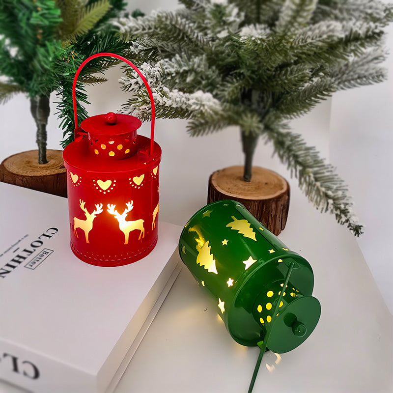 Christmas Candle Lights LED Small Lanterns Wind Lights Electronic Candles Nordic Style Creative Holiday Decoration Decorations - Seasonal Chic Variety