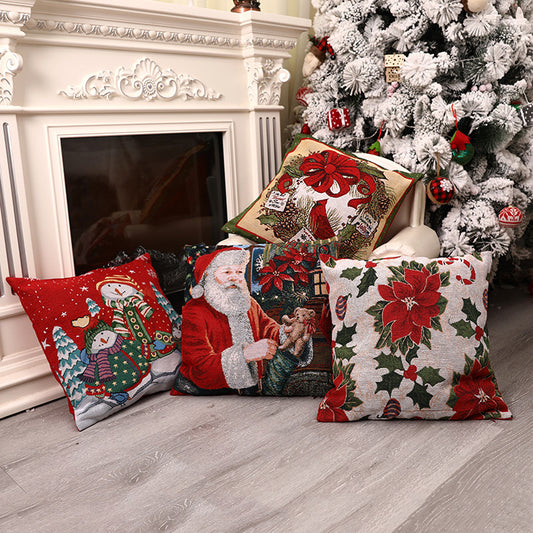 Christmas Square Pillow Cover Home Christmas Decorations - Seasonal Chic Variety