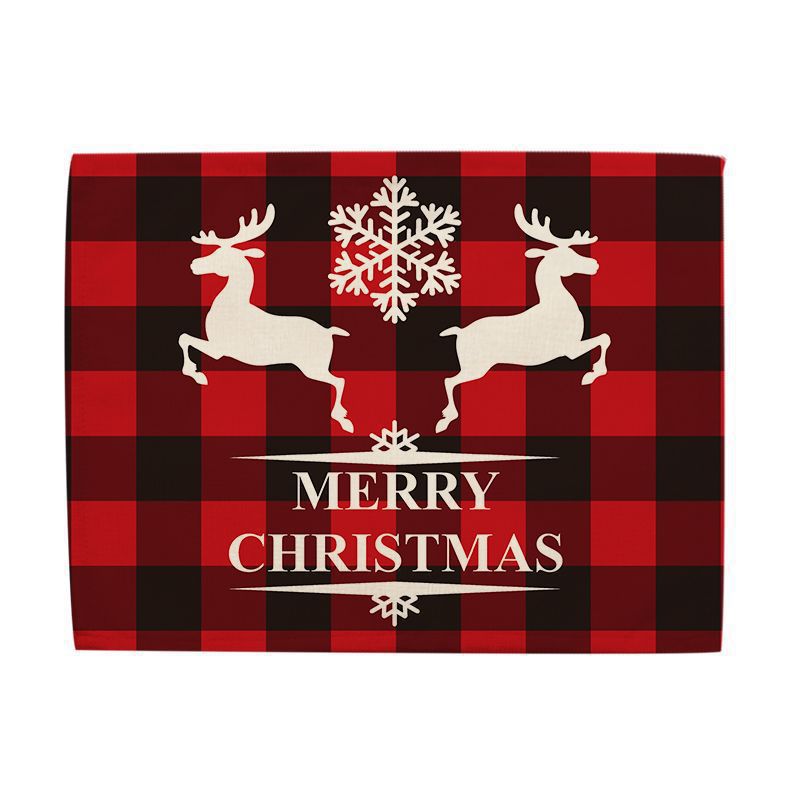 Christmas Series Cotton And Linen Placemat Dining Table Cushion Heat Proof Mat Anti-scald - Seasonal Chic Variety