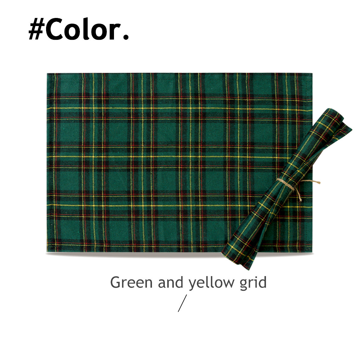 Christmas Series New Year Cloth Plaid Table Flag Insulation Pad - Seasonal Chic Variety