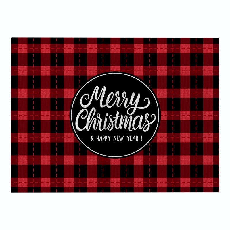 Christmas Series Cotton And Linen Placemat Dining Table Cushion Heat Proof Mat Anti-scald - Seasonal Chic Variety