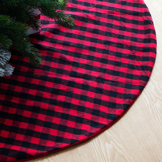 Christmas Red And Black Plaid Tree Skirt - Seasonal Chic Variety