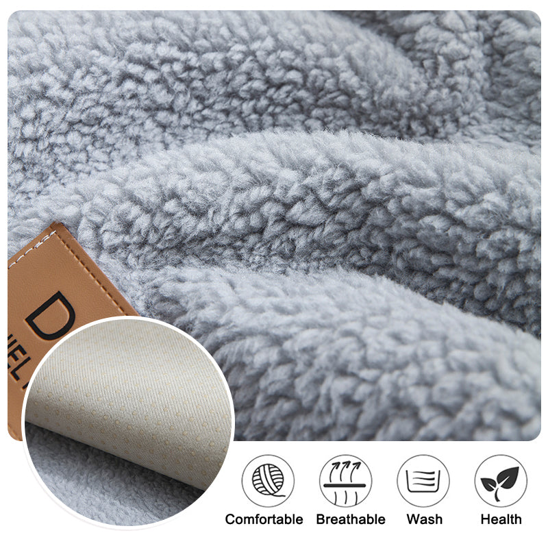 Modern Solid Color Winter Lamb Wool Sofa Towel Thicken Plush Soft And Smooth Sofa Covers For Living Room Anti-slip Couch Cover - Seasonal Chic Variety