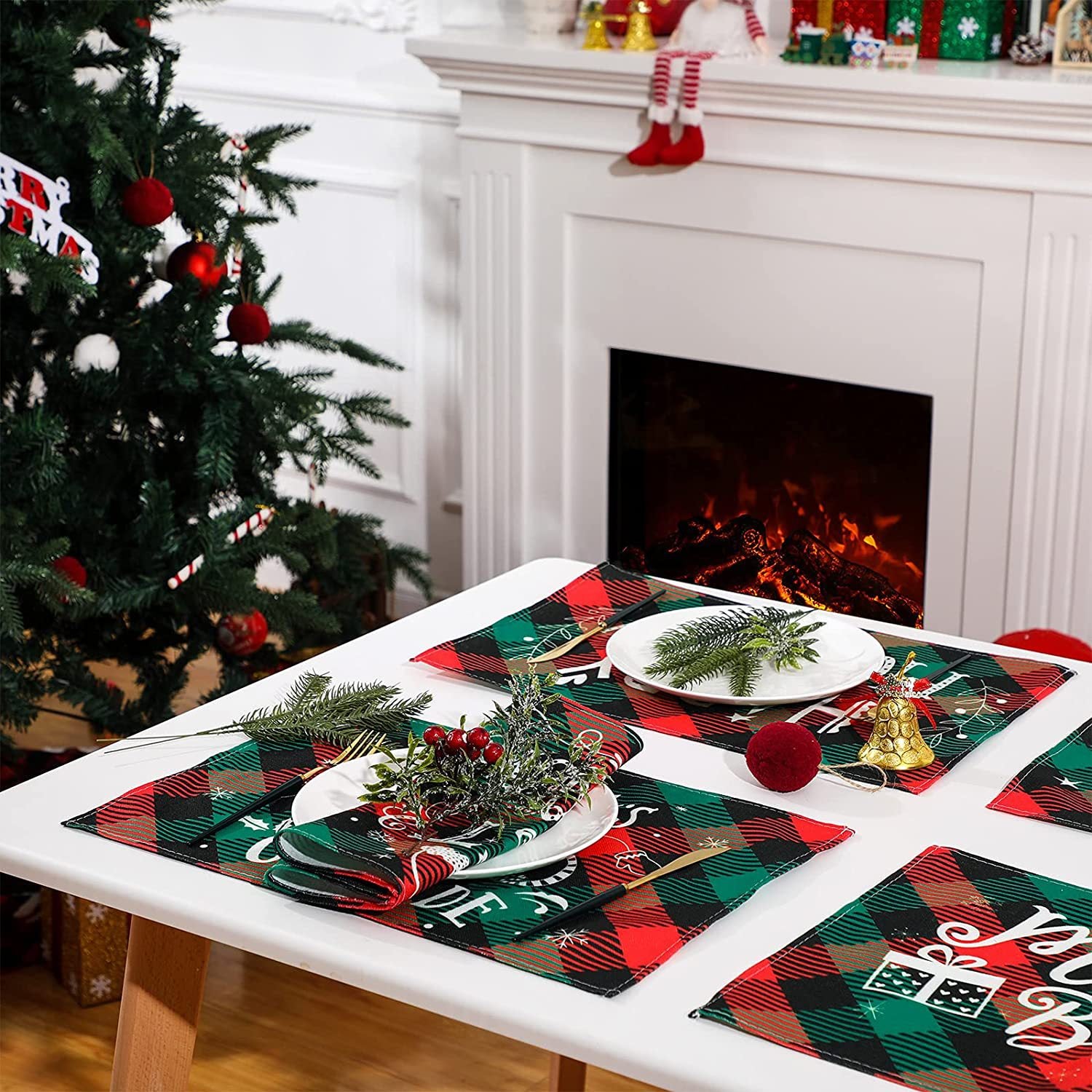 Christmas Series Cotton And Linen Placemat Dining Table Cushion Heat Proof Mat Anti-scald - Seasonal Chic Variety