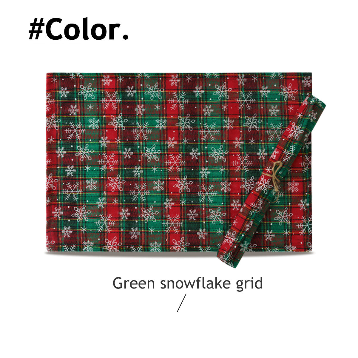 Christmas Series New Year Cloth Plaid Table Flag Insulation Pad - Seasonal Chic Variety