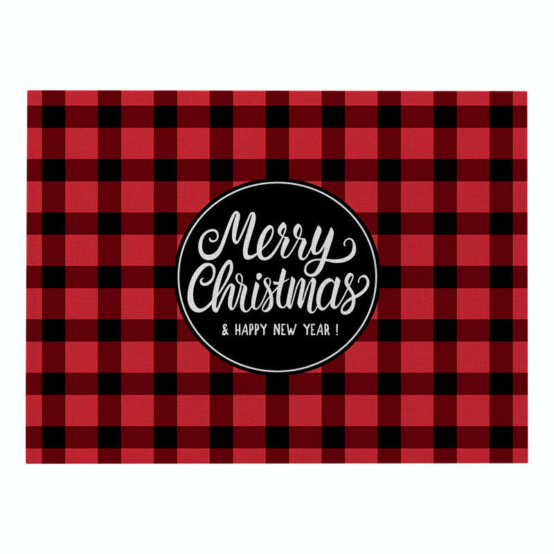 Christmas Series Cotton And Linen Placemat Dining Table Cushion Heat Proof Mat Anti-scald - Seasonal Chic Variety