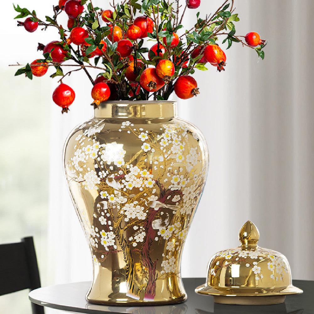 Light Luxury Ceramic Vase Decoration - Seasonal Chic Variety