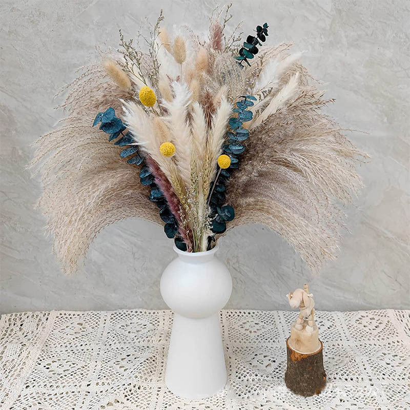 60/62/76/80/85/100pcs Boho Pampas Grass Bouquet Home Decor Floral Dried Flowers Wedding Arrangements Natural Reed Bunny Tails