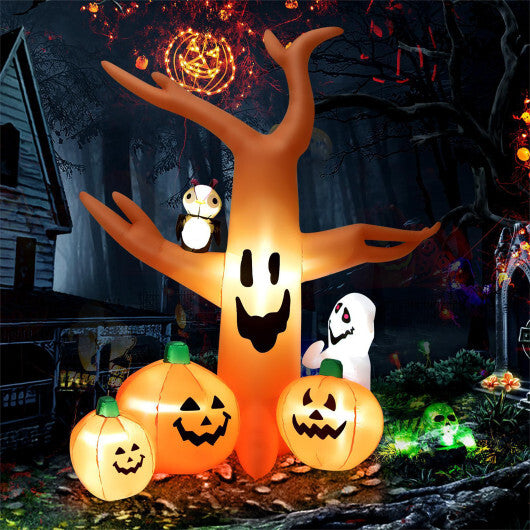 8 Feet Halloween Inflatable Dead Tree with LED Lights - Color: Orange - Size: 8 ft