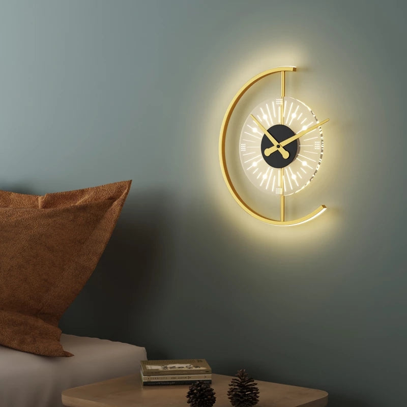 Light Luxury Living Room Creative Clock Bedroom Bedside Lamp - Seasonal Chic Variety