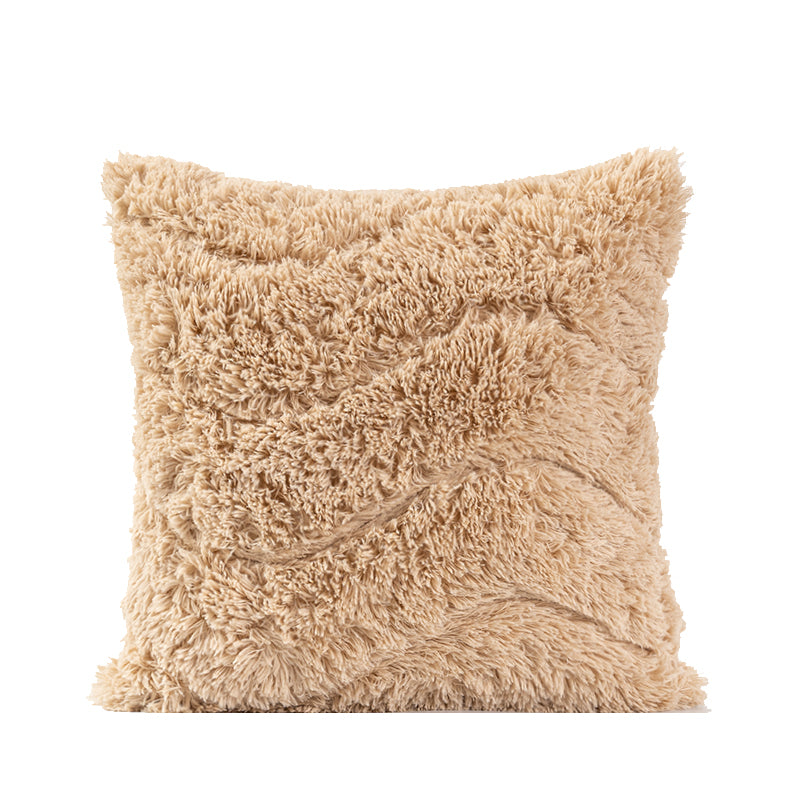 Simple Solid Color Plush Throw Pillowcase - Seasonal Chic Variety