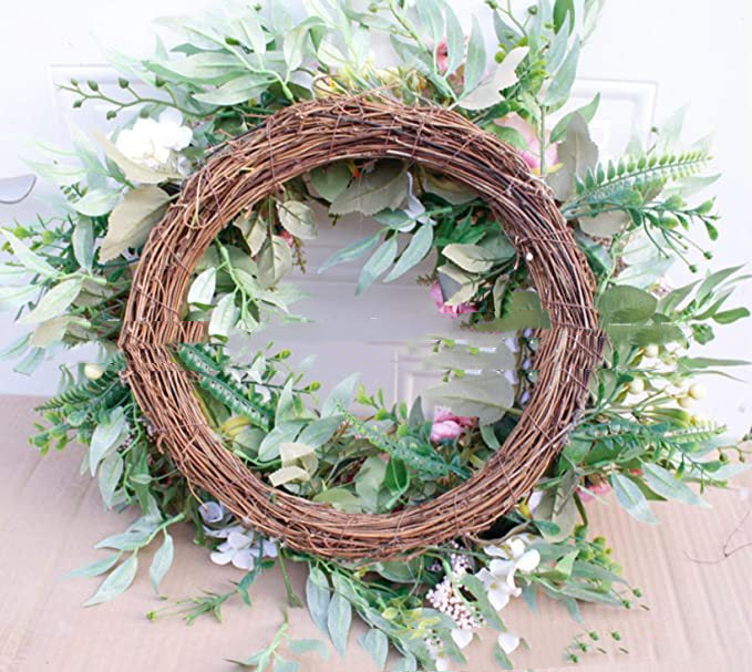 Easter Eggs Garland Wreath Plastic Rattan - Seasonal Chic Variety