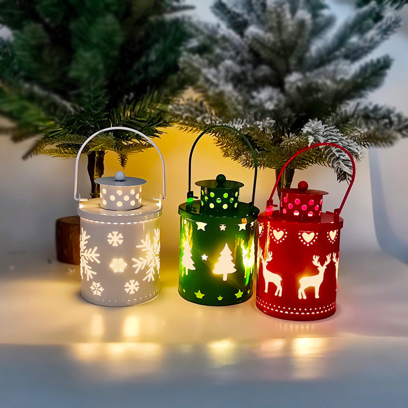 Christmas Candle Lights LED Small Lanterns Wind Lights Electronic Candles Nordic Style Creative Holiday Decoration Decorations - Seasonal Chic Variety