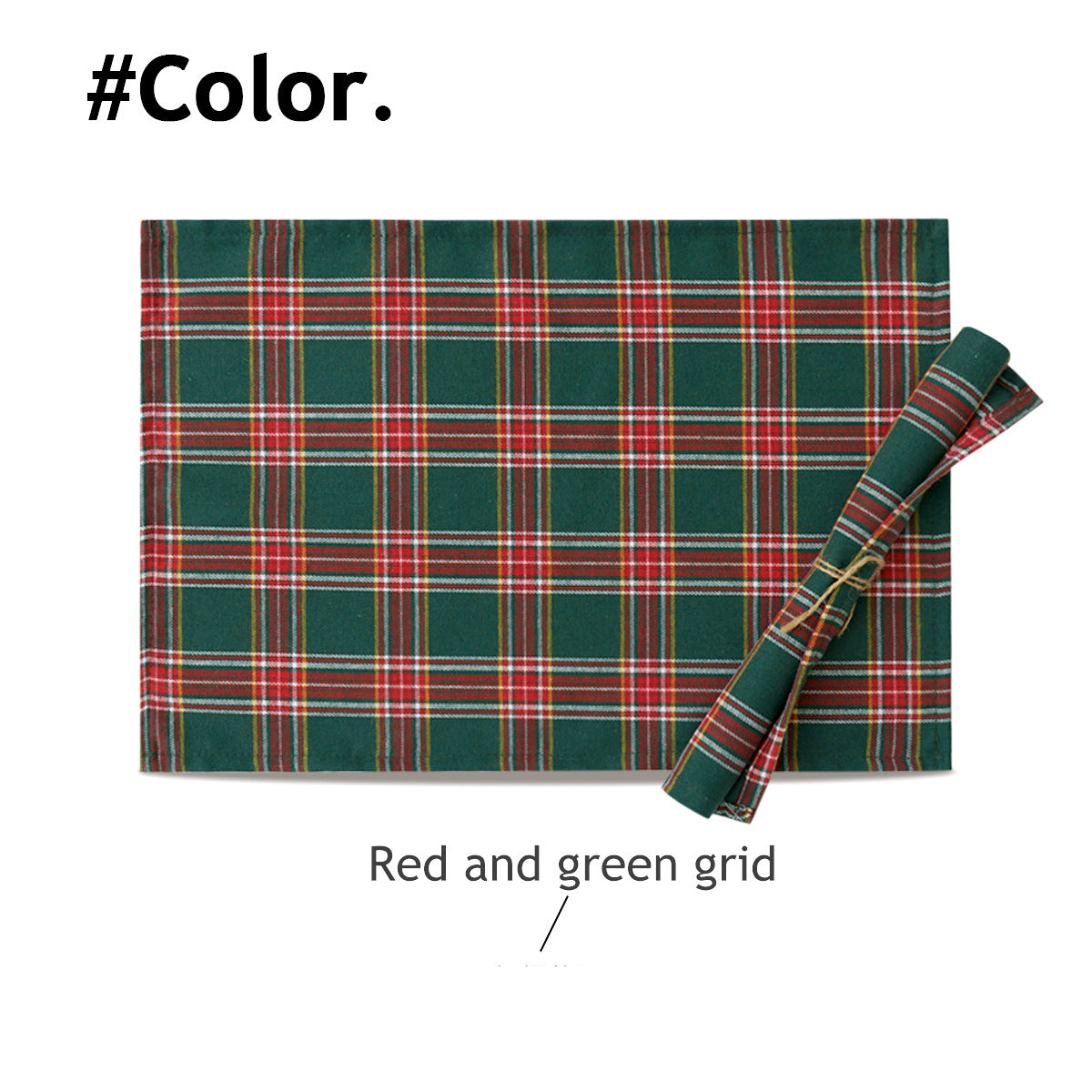 Christmas Series New Year Cloth Plaid Table Flag Insulation Pad - Seasonal Chic Variety