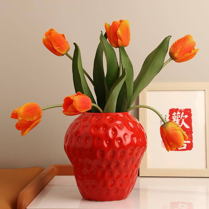 Home Dried Strawberry Vase Living Room - Seasonal Chic Variety