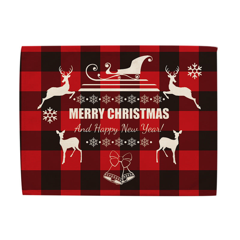 Christmas Series Cotton And Linen Placemat Dining Table Cushion Heat Proof Mat Anti-scald - Seasonal Chic Variety