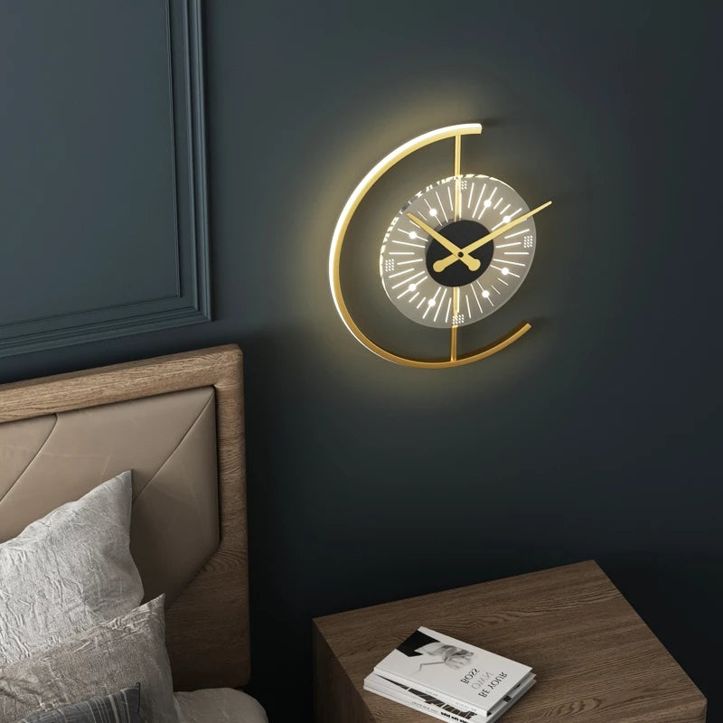 Light Luxury Living Room Creative Clock Bedroom Bedside Lamp - Seasonal Chic Variety