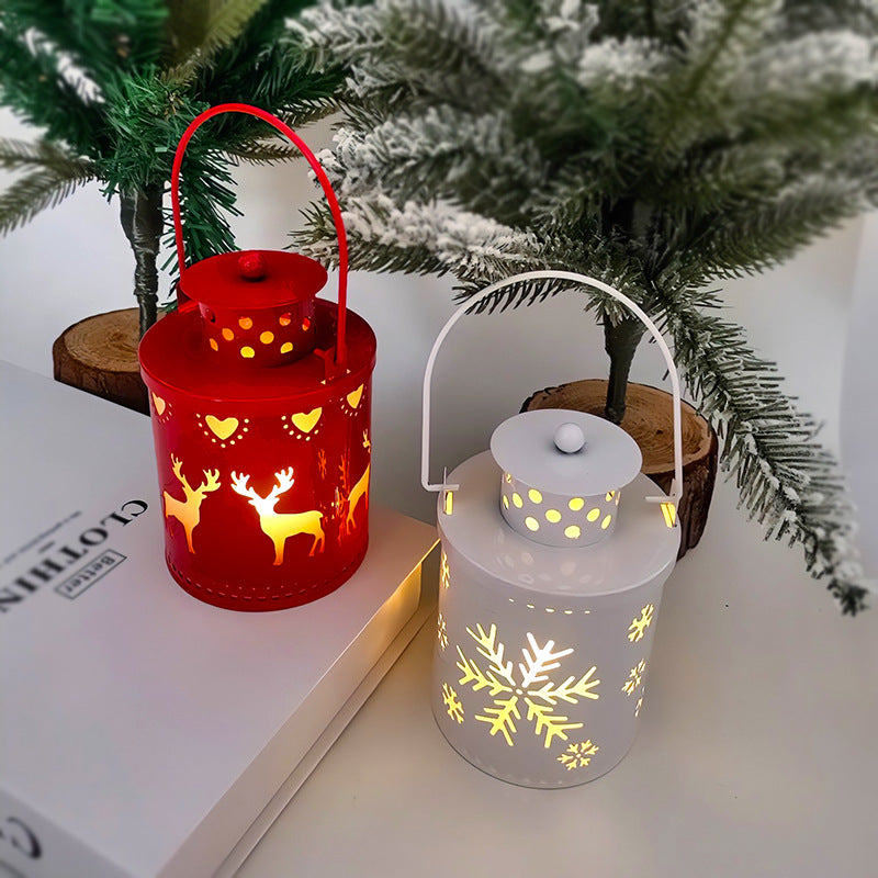 Christmas Candle Lights LED Small Lanterns Wind Lights Electronic Candles Nordic Style Creative Holiday Decoration Decorations - Seasonal Chic Variety