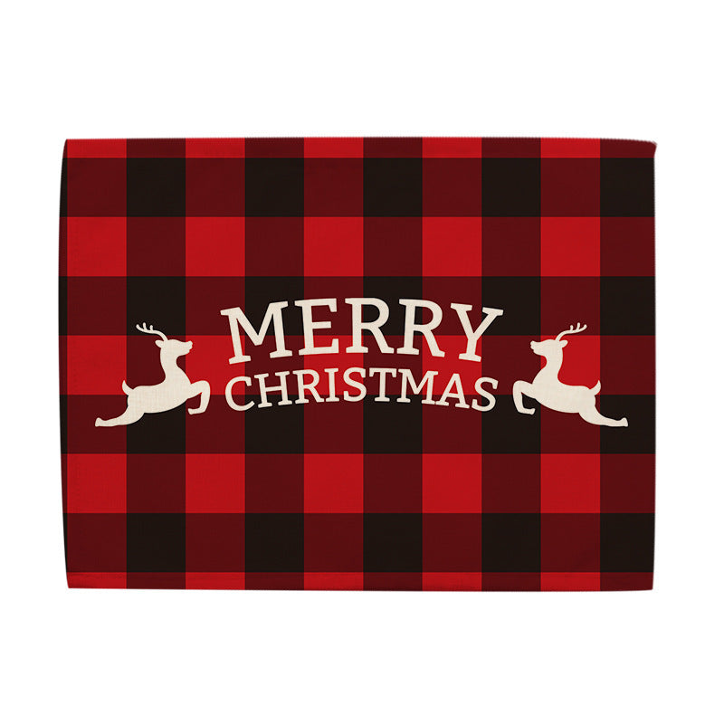 Christmas Series Cotton And Linen Placemat Dining Table Cushion Heat Proof Mat Anti-scald - Seasonal Chic Variety