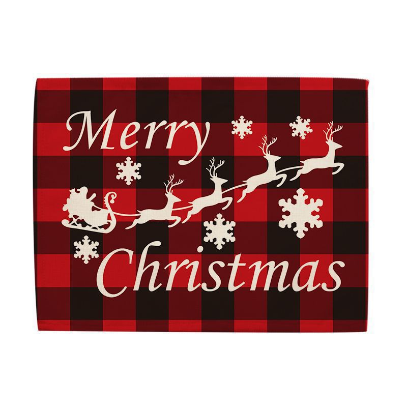 Christmas Series Cotton And Linen Placemat Dining Table Cushion Heat Proof Mat Anti-scald - Seasonal Chic Variety