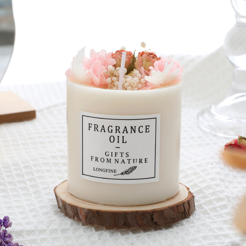 Dried Flowers Decor Romantic Candles - Seasonal Chic Variety