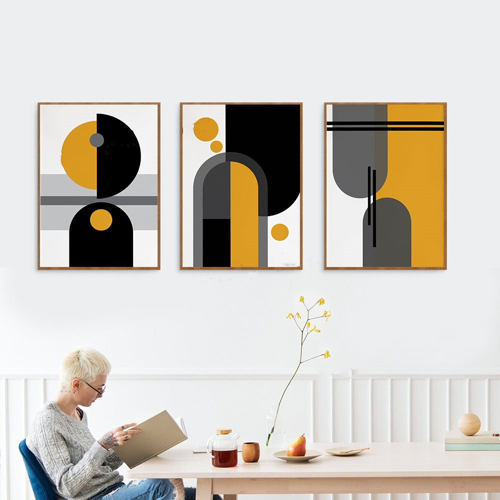 Mid Century Modern Living Room Home Wall Decor Print Abstrac - Seasonal Chic Variety