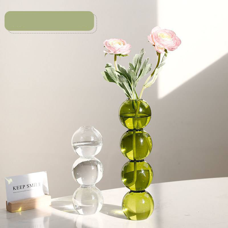 Color: P - Transparent Glass Gourd Small Vase Flower Arrangement Ddried Flowers Hydroponics - Seasonal Chic Variety